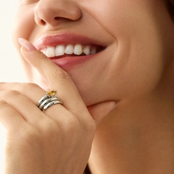 925 Sterling Silver Marquise Citrine Wrap Ring - Eye of Light Model Shot