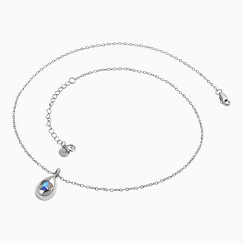 925 Sterling Silver Pear Labradorite Reversible Necklace - Inner Heart Side View