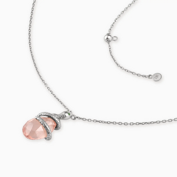 925 Sterling Silver Pear Morganite Serpent Wrap Necklace Wild Oath Side View