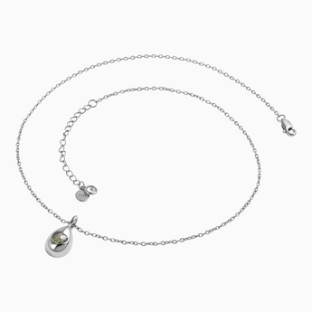 925 Sterling Silver Pear Moss Agate Reversible Necklace - Inner Heart Side View