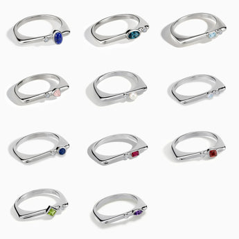 925 Sterling Silver Puzzle Stacking Rings Collection Image