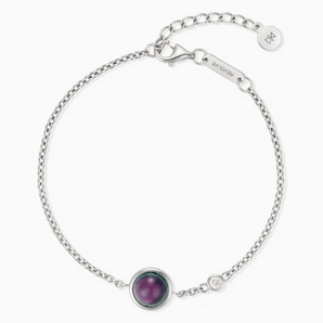 925 Sterling Silver Round Alexandrite Spinner Bracelet - Revolve Front View