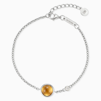 925 Sterling Silver Round Citrine Spinner Bracelet - Revolve Front View