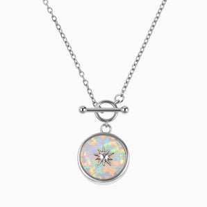 Round Opal Toggle Clasp Necklace - Inner Sun