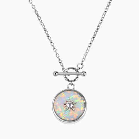 Round Opal Toggle Clasp Necklace - Inner Sun