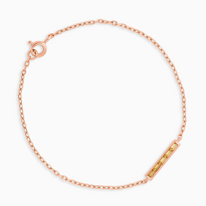 Baguette Citrine Bar Bracelet - Sleek Horizon 18KT Rose Gold Vermeil Front View