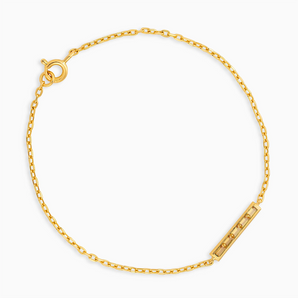 Baguette Citrine Bar Bracelet - Sleek Horizon 18KT Yellow Gold Vermeil Front View