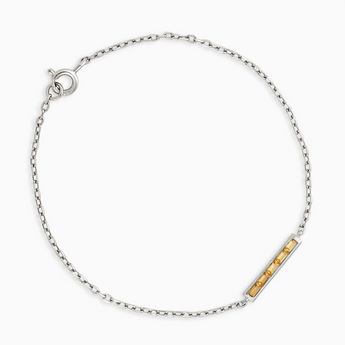 Baguette Citrine Bar Bracelet - Sleek Horizon 925 Sterling Front View