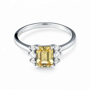 Baguette Citrine Ring - Seraph 925 Sterling Silver Front View