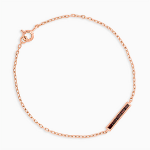 Baguette Garnet Bar Bracelet - Sleek Horizon 18KT Rose Gold Vermeil Front View