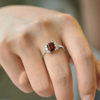 Baguette Garnet Ring – Seraph 925 Sterling Silver Wearing Diagram