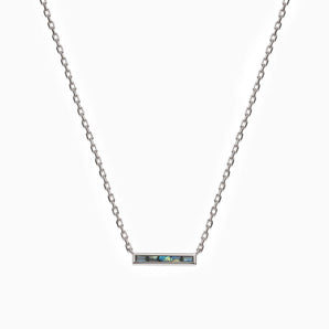 Baguette Labradorite Bar Necklace - Lucid Line 925 Sterling Front View