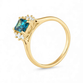 Baguette Labradorite Ring – Seraph 18KT Yellow Gold Vermeil Back View