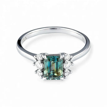 Baguette Labradorite Ring – Seraph 925 Sterling Silver Front View