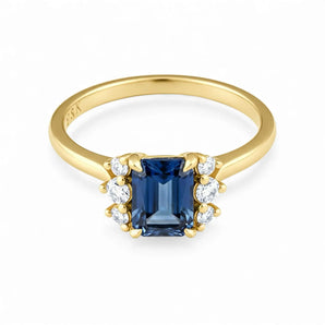Baguette London Blue Topaz Ring – Seraph 18KT Yellow Gold Vermeil Front View