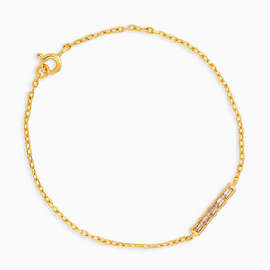 Baguette Morganite Bar Bracelet - Sleek Horizon 18KT Yellow Gold Vermeil Front View