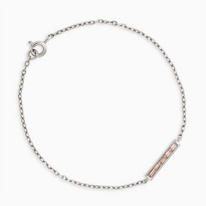 Baguette Morganite Bar Bracelet - Sleek Horizon 925 Sterling Front View