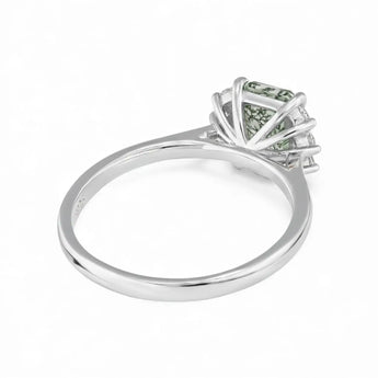 Baguette Moss Agate Ring – Seraph 925 Sterling Silver Back View