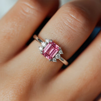 Baguette Pink Tourmaline Ring – Seraph 925 Sterling Silver Wearing Diagram