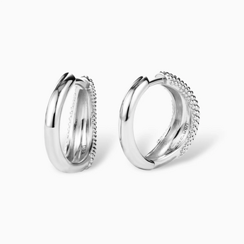 Granulated Interchangeable Hoop Earrings 925 Sterling Silver Vermeil
