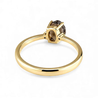 Irregular Smoky Quartz Ring - Raw Aura 18KT Yellow Gold Vermeil Back View