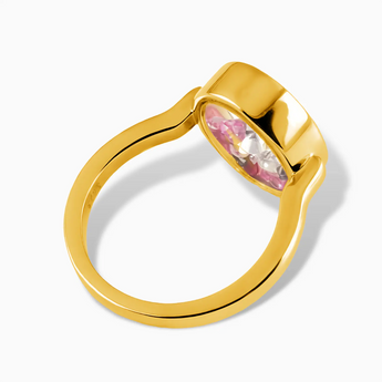 Oval Multigem Shaker Ring - Flux 18KT Yellow Gold Vermeil Back View
