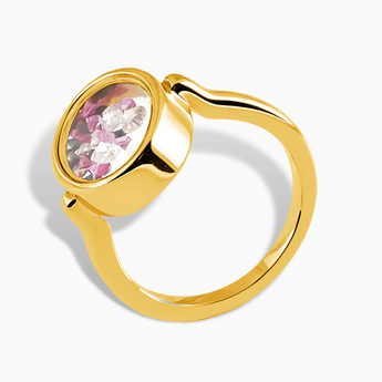 Oval Multigem Shaker Ring - Flux 18KT Yellow Gold Vermeil Side View