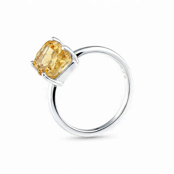Raw Citrine Ring - Freeform 925 Sterling Silver Side View