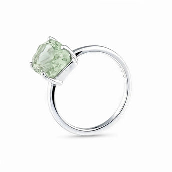 Raw Green Amethyst Ring - Freeform 925 Sterling Silver Side View