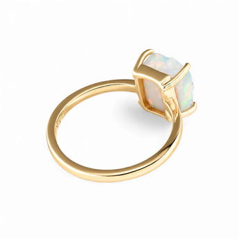 Raw Opal Ring - Freeform 18KT Yellow Gold Vermeil Back View