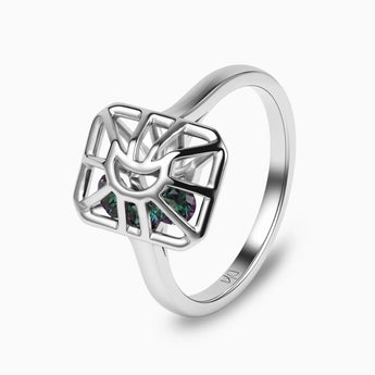 Rectangle Alexandrite Cutout Web Shaker Ring - Lunar Matrix 925 Sterling Side View