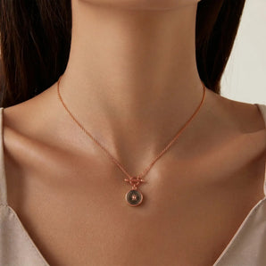 Round Smoky Quartz Toggle Clasp Necklace - Inner Sun 18KT Rose Gold Vermeil Model Shot