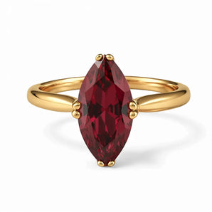 Ruby Marquise Ring - Silent Glow 18KT Yellow Gold Vermeil Front View